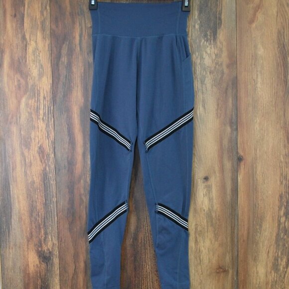 Adidas Blue Believe This High Rise Rise Leggings 2 Stripe Blue S - Picture 1 of 6